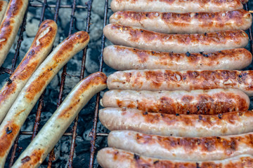 Bratwurst on the grill