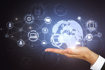 Technology, communication and global concept