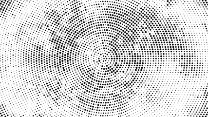 Halftone dotted background circularly distributed. Halftone effect vector pattern. Circle dots isolated on the white background.