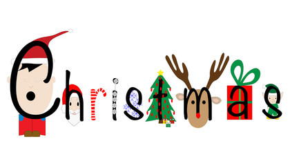 Christmas illustrated with holiday icons