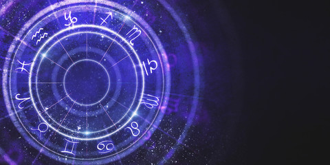 Creative zodiac wheel background