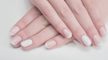 care for sensuality woman nails manicure french