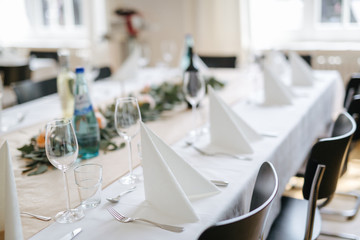 table setting at a wedding