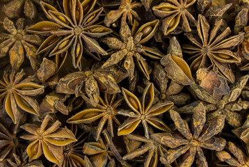 starry anise with seeds seasoning desserts background culinary vegetable brown