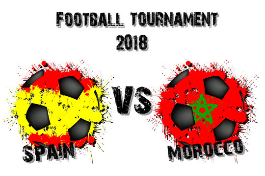 Soccer game Spain vs Morocco