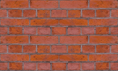 Obraz premium stone wall of red brick grunge background symmetrical flat pattern basis of design