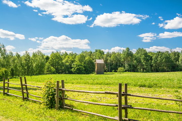 Rural landscape with windmill