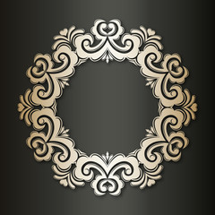 Gold decorative frame. Vector logo templates. The past. Monogram, initials, jewelry. It can be used to design business cards, invitations, booklets and brochures