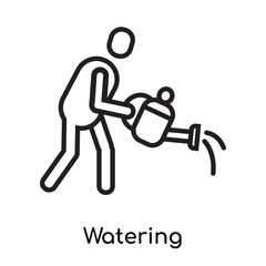 Watering icon vector sign and symbol isolated on white background, Watering logo concept, outline symbol, linear sign