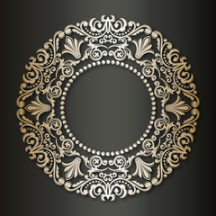 Gold decorative frame. Vector logo templates. The past. Monogram, initials, jewelry. Elegant emblem logo for restaurants, hotels, bars and boutiques. 