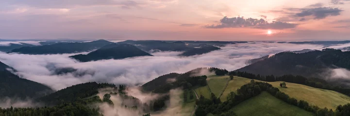 Foto auf Acrylglas Schwarzwald von oben - Sonnenaufgang © stefan257