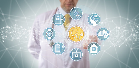 Clinician Accessing Medical Diagnostics App