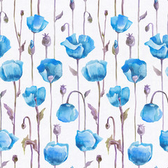 Hand Drawn Watercolor Floral pattern. Flower seamless background