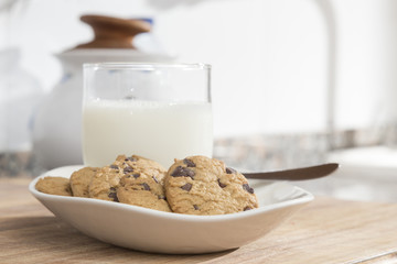 breakfast with chocolate chip cookies