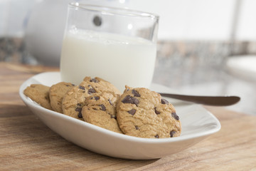 breakfast with chocolate chip cookies