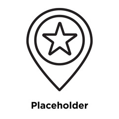 Fototapeta premium Placeholder icon vector sign and symbol isolated on white background, Placeholder logo concept, outline symbol, linear sign