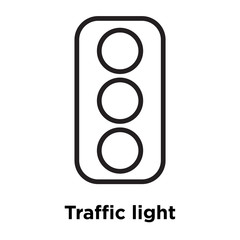 Traffic light icon vector sign and symbol isolated on white background, Traffic light logo concept, outline symbol, linear sign