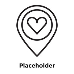 Placeholder icon vector sign and symbol isolated on white background, Placeholder logo concept, outline symbol, linear sign