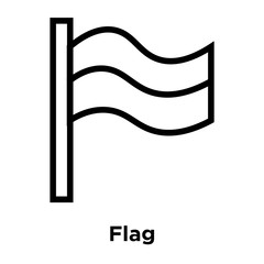 Flag icon vector sign and symbol isolated on white background, Flag logo concept, outline symbol, linear sign