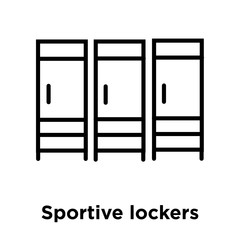 Sportive lockers icon vector sign and symbol isolated on white background, Sportive lockers logo concept, outline symbol, linear sign