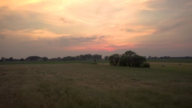 sunset over a summer landscape