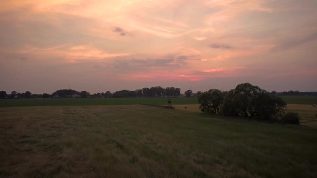sunset over a summer landscape