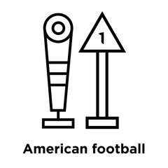 American football signals icon vector sign and symbol isolated on white background, American football signals logo concept, outline symbol, linear sign