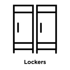 Lockers icon vector sign and symbol isolated on white background, Lockers logo concept, outline symbol, linear sign