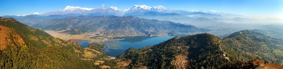 Crédence de cuisine en verre imprimé Manaslu mount Annapurna, Dhaulagiri and Manaslu panorama