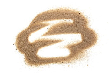 pile desert sand isolated on white background