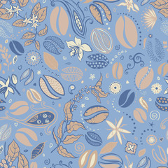 coffee seamless vector background