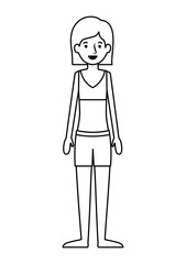 beautiful woman with swimsuit avatar character vector illustration design