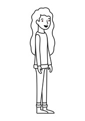 beautiful woman avatar character vector illustration design