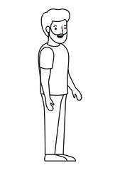 young man with beard avatar character vector illustration design