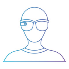 user with reality virtual glasses icon vector illustration design