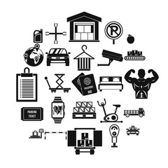 Porter icons set. Simple set of 25 porter vector icons for web isolated on white background