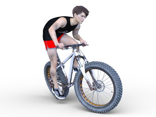 Fototapeta premium ファットバイクに乗る男性