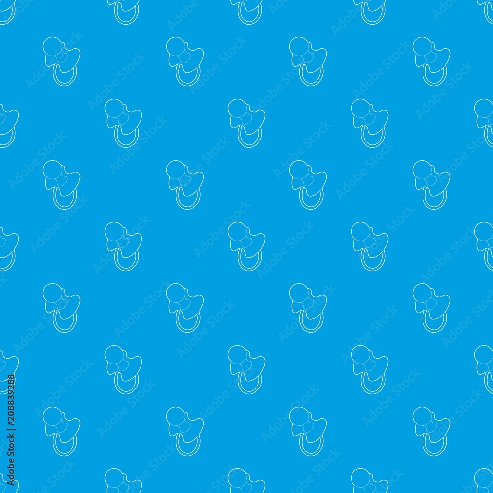 Poster baby pacifier pattern vector seamless blue repeat for any use