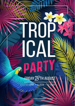tropical party banner