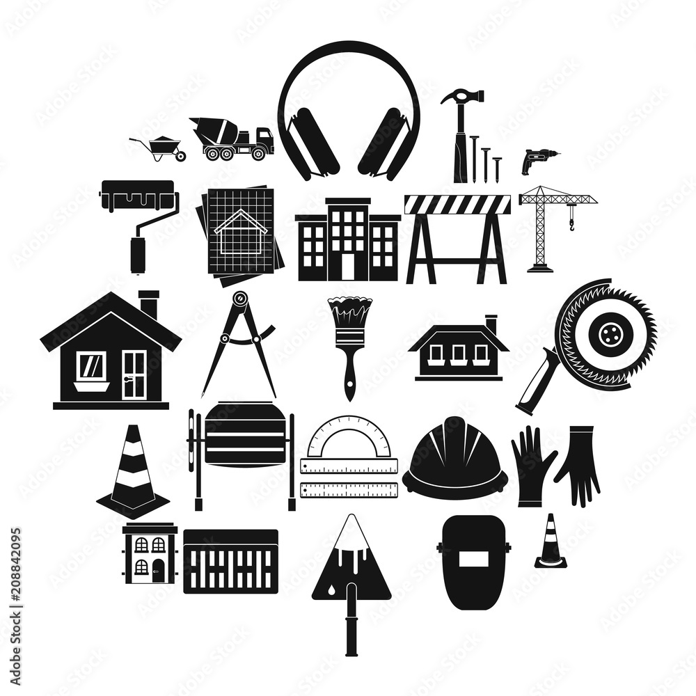 Poster undertaking icons set. simple set of 25 undertaking vector icons for web isolated on white backgroun