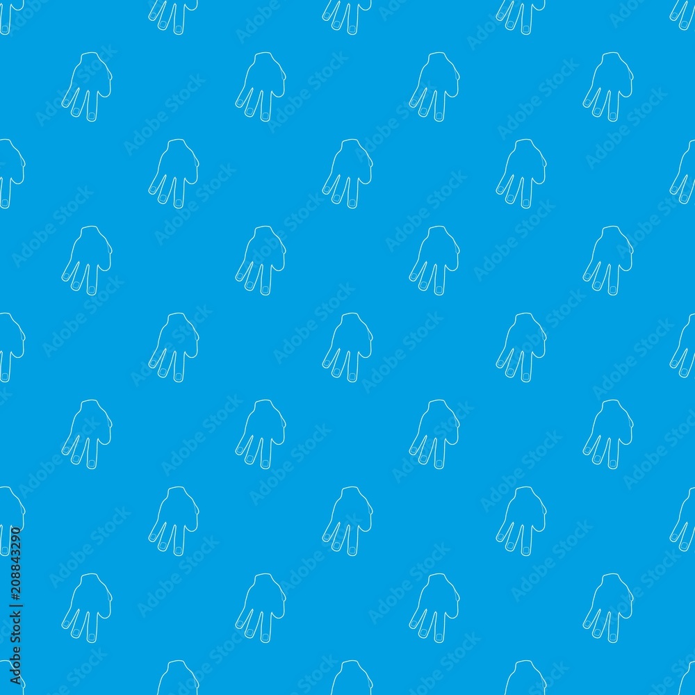 Poster three fingers pattern vector seamless blue repeat for any use