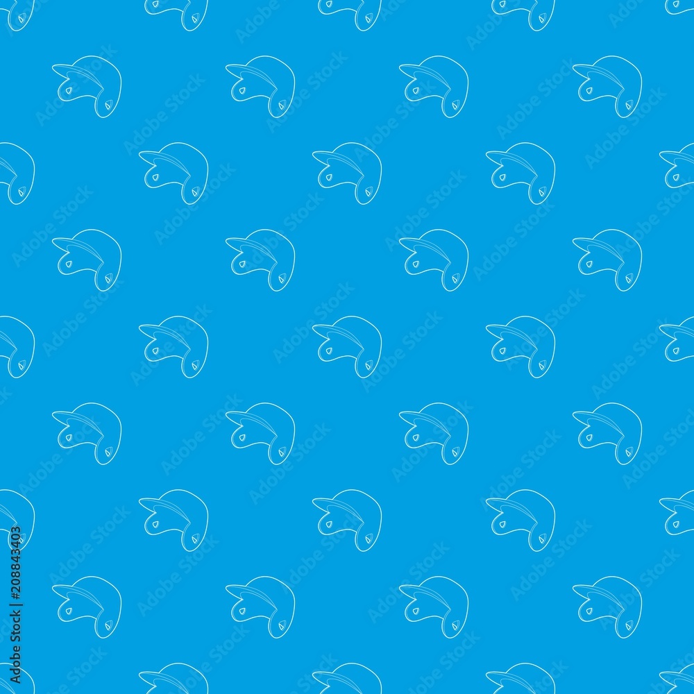 Poster baseball cap pattern vector seamless blue repeat for any use