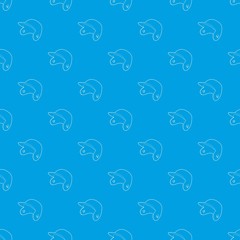 Baseball cap pattern vector seamless blue repeat for any use