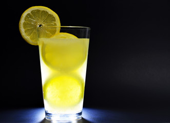 lemonade in glass with  backlight 
