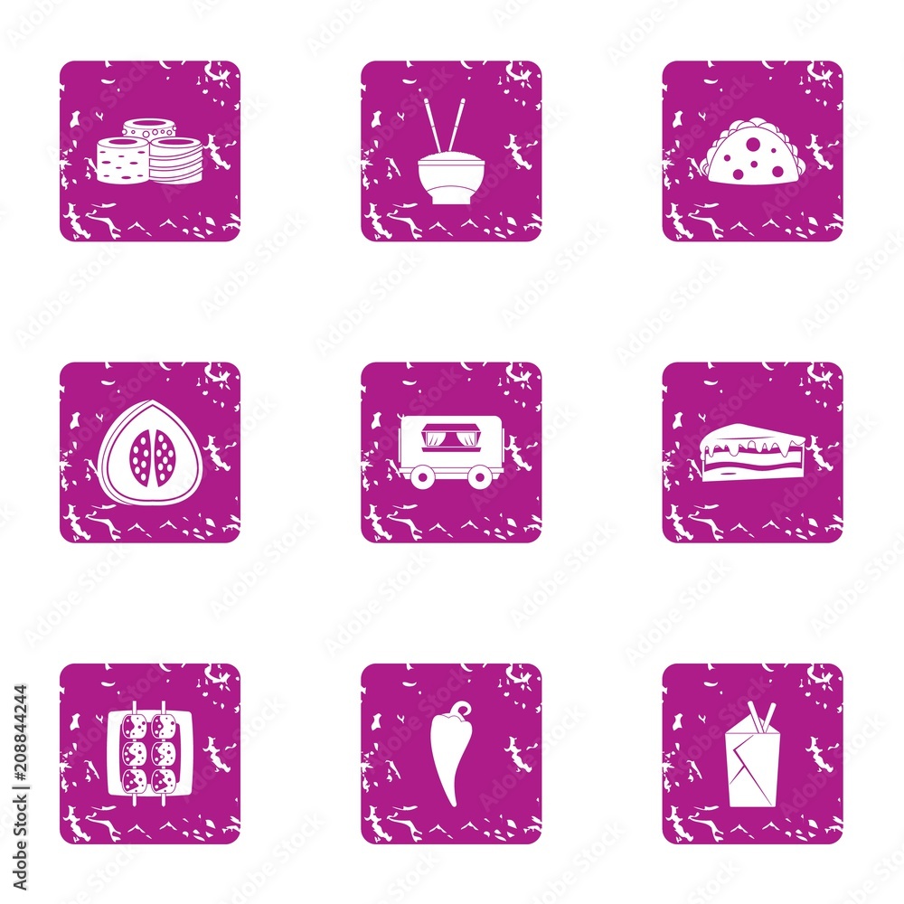 Poster longevity icons set. grunge set of 9 longevity vector icons for web isolated on white background