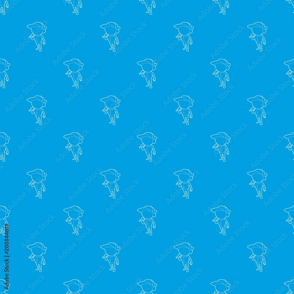 Poster standing player pattern vector seamless blue repeat for any use