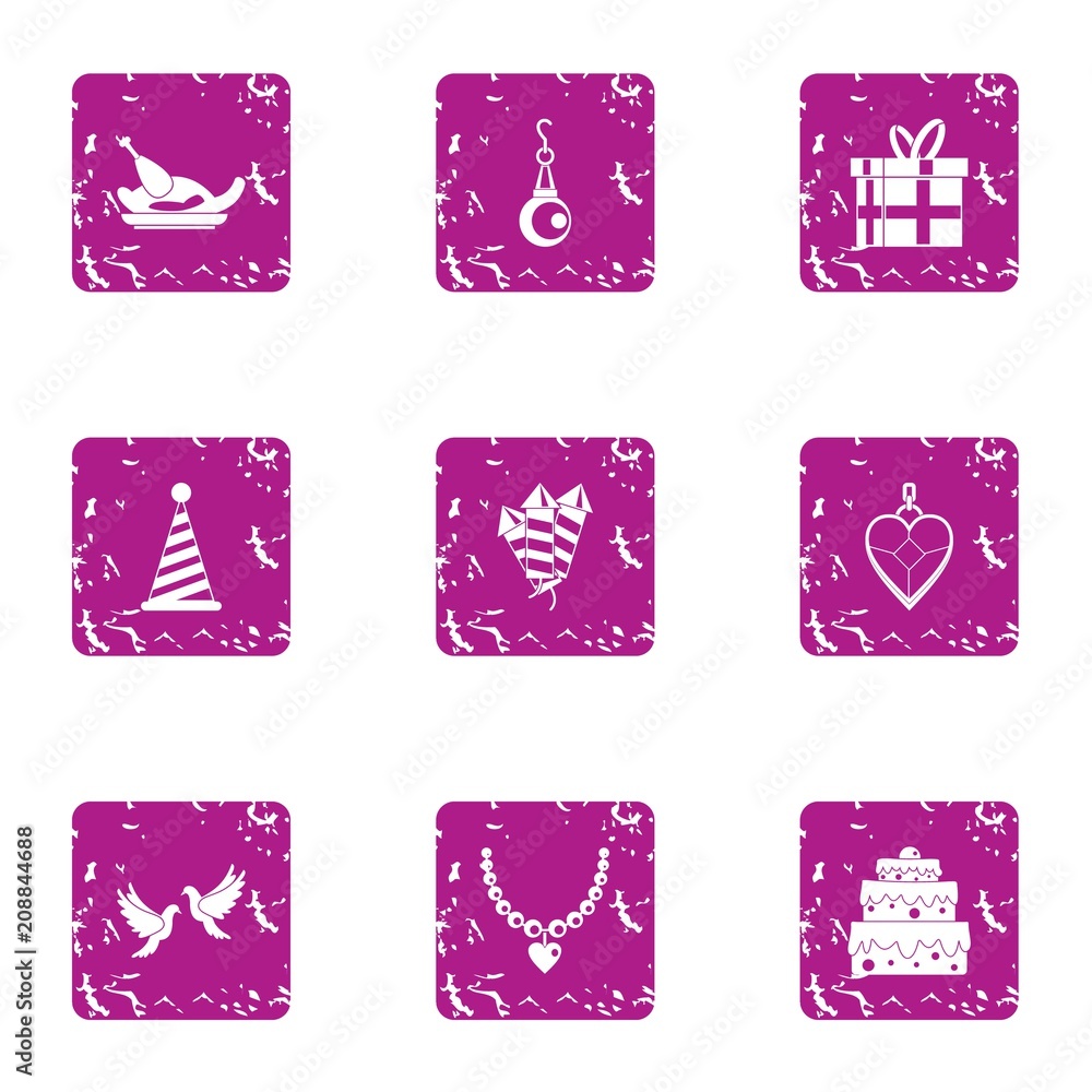 Aufkleber tableful icons set. grunge set of 9 tableful vector icons for web isolated on white background