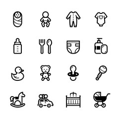Baby icons with White Background 