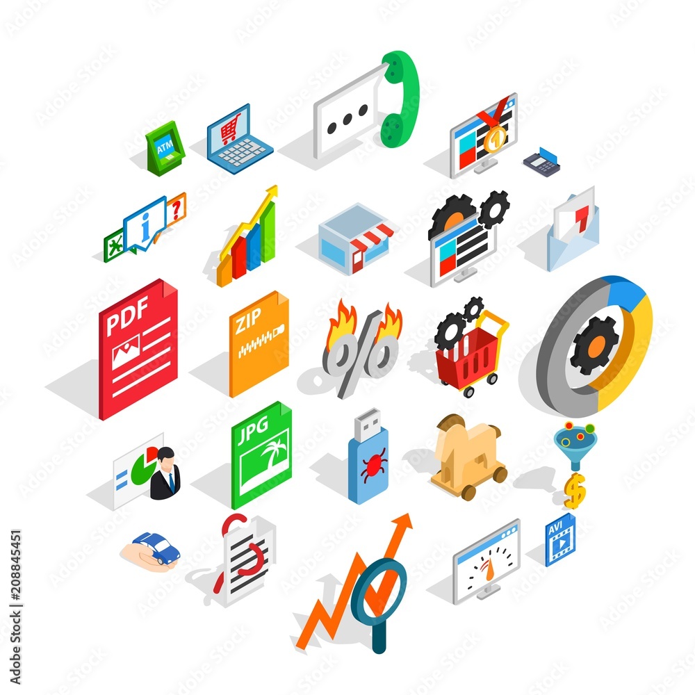 Poster discreditable practices icons set. isometric set of 25 discreditable practices vector icons for web 