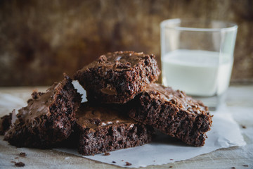 brownies and milk